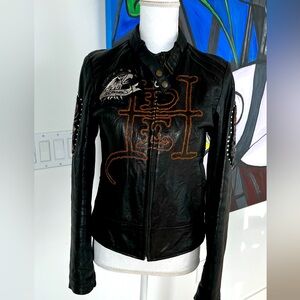 ED HARDY  Genuine Leather Jacket | Avirex | ChristianLeather SIZE S